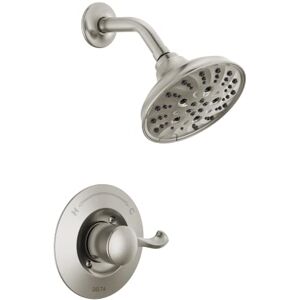 DELTA Faucet Esato 14 Series Single-Handle Shower Faucet, Shower Trim Kit with 5-Spray H2Okinetic Shower Head, SpotShield Brushed Nickel 142897-SP (Valve Included) DELTA Faucet Esato 14 Series Single-Handle Shower Faucet, Shower Trim Kit with 5-Spray H2Okinetic Shower Head, SpotShield Brushed Nickel 142897-SP (Valve Included)