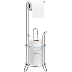 Simple Houseware Bathroom Toilet Tissue Paper Roll Storage Holder Stand, Chrome Finish Simple Houseware Bathroom Toilet Tissue Paper Roll Storage Holder Stand, Chrome Finish