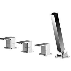 nuie WIN334 Windon Modern Bathroom Deck Mounted 4 Tap Hole Bath Shower Mixer Tap with Lever Handles (No Spout), 54mm, Chrome nuie WIN334 Windon Modern Bathroom Deck Mounted 4 Tap Hole Bath Shower Mixer Tap with Lever Handles (No Spout), 54mm, Chrome