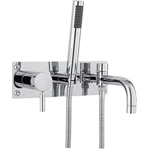 Hudson Reed PK350 Tec Lever ǀ Modern Bathroom Minimalist Wall Mount Single Lever Handle Bath Shower Mixer with Shower Kit, 150mm x 300mm, Chrome Hudson Reed PK350 Tec Lever ǀ Modern Bathroom Minimalist Wall Mount Single Lever Handle Bath Shower Mixer with Shower Kit, 150mm x 300mm, Chrome