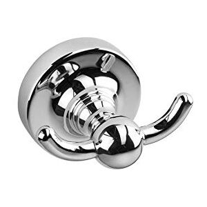 Croydex Glue-Fix Worcester Double Robe Hook, Easy Fit No Drilling No Tools, Chrome/Silver Croydex Glue-Fix Worcester Double Robe Hook, Easy Fit No Drilling No Tools, Chrome/Silver