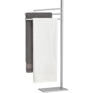 Relaxdays towel rack, HxWxD: 83 x 33.5 x 14 cm, stainless steel, 3 movable bars, freestanding design, silver Relaxdays towel rack, HxWxD: 83 x 33.5 x 14 cm, stainless steel, 3 movable bars, freestanding design, silver