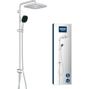 Grohe Vitalio Comfort 250 Flex Shower System with Diverter (Square 25cm Head Shower 2 Spray Rain & SmartRain, Square 11cm Hand Shower 2 Spray: Rain & Jet, Hose 1.5m, Water Saving), Chrome, 26986001 Grohe Vitalio Comfort 250 Flex Shower System with Diverter (Square 25cm Head Shower 2 Spray Rain & SmartRain, Square 11cm Hand Shower 2 Spray: Rain & Jet, Hose 1.5m, Water Saving), Chrome, 26986001