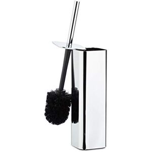 Relaxdays Metal Toilet Brush Holder with Plastic Bristle, Silver, Includes Toilet Brush Relaxdays Metal Toilet Brush Holder with Plastic Bristle, Silver, Includes Toilet Brush
