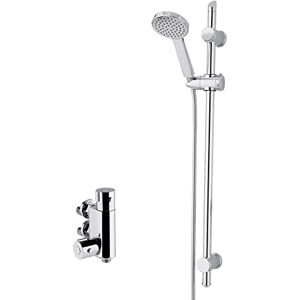 nuie SBR80BV1 Shower Bundle Modern Bathroom Vertical Thermostatic Bar Valve and Round Slide Rail Kit with Single Function Handset, Chrome nuie SBR80BV1 Shower Bundle Modern Bathroom Vertical Thermostatic Bar Valve and Round Slide Rail Kit with Single Function Handset, Chrome