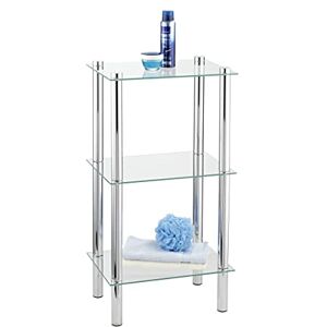 WENKO 15851100 Bathroom Rack Yago Square 3 Glass Shelves, Metal Steel, 40 x 74 x 30 cm, Chrome WENKO 15851100 Bathroom Rack Yago Square 3 Glass Shelves, Metal Steel, 40 x 74 x 30 cm, Chrome