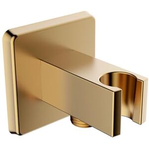 Bristan Square Wall Outlet with Handset Holder Bracket, 1/2" Shower Hose Connector, Secure Fixing Components, Brushed Brass Finish Bristan Square Wall Outlet with Handset Holder Bracket, 1/2" Shower Hose Connector, Secure Fixing Components, Brushed Brass Finish
