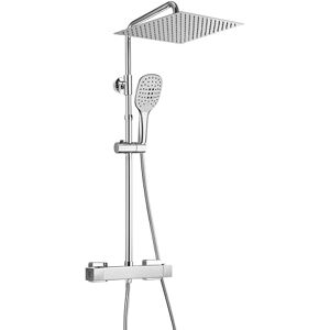 JOHO Thermostatic Valve Anti Scald 38℃ Shower Mixer Set Shower System in SUS 304 Bathroom Shower Bar Bracket Adjustable Height and Rainfall Shower Head Angle Adjustable Chrome 30x30cm. JOHO Thermostatic Valve Anti Scald 38℃ Shower Mixer Set Shower System in SUS 304 Bathroom Shower Bar Bracket Adjustable Height and Rainfall Shower Head Angle Adjustable Chrome 30x30cm.