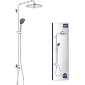 Grohe Vitalio Joy 260 Shower System with Diverter (Head Shower 260 mm 3-Spray, Hand Shower 110 mm 3-Spray, Hose 1.75 m, 80 cm Hose to Faucet, Water Saving Technology), Chrome, 27357002 Grohe Vitalio Joy 260 Shower System with Diverter (Head Shower 260 mm 3-Spray, Hand Shower 110 mm 3-Spray, Hose 1.75 m, 80 cm Hose to Faucet, Water Saving Technology), Chrome, 27357002