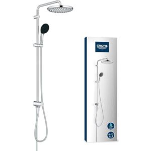 Grohe Vitalio Start 250 Flex Shower System with Diverter (Round 25 cm Head Shower 2 sprays: Rain & SmartRain, Round 11 cm Hand Shower 2 Sprays: Rain & Jet, 2 Hoses, Water Saving), Chrome, 26989001 Grohe Vitalio Start 250 Flex Shower System with Diverter (Round 25 cm Head Shower 2 sprays: Rain & SmartRain, Round 11 cm Hand Shower 2 Sprays: Rain & Jet, 2 Hoses, Water Saving), Chrome, 26989001