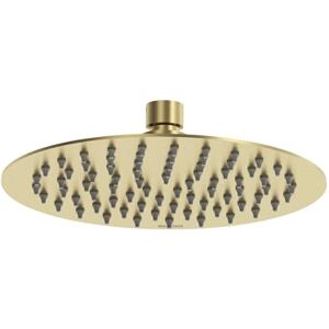 Bristan 200mm Round Fixed Slimline Rainfall Shower Head, Stainless Steel Construction, Easy Clean Nozzles, Brushed Brass Finish Bristan 200mm Round Fixed Slimline Rainfall Shower Head, Stainless Steel Construction, Easy Clean Nozzles, Brushed Brass Finish