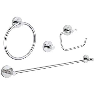 Grohe Essentials New 4-In-1 Master Bathroom Accessories Set Chrome 40823001 Grohe Essentials New 4-In-1 Master Bathroom Accessories Set Chrome 40823001