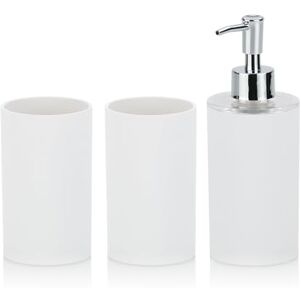 Kela Lis 390101 Bathroom Set of 3 with 2x Cups / 1x Soap Dispenser ABS Plastic White Kela Lis 390101 Bathroom Set of 3 with 2x Cups / 1x Soap Dispenser ABS Plastic White