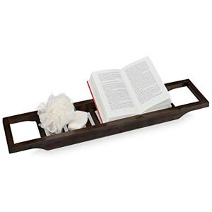 Relaxdays Bamboo Bathtub Tray, 70 cm Wide, Over The Bath Caddy, Rack, Wooden Bathroom Accessory, Organiser, Dark Brown Relaxdays Bamboo Bathtub Tray, 70 cm Wide, Over The Bath Caddy, Rack, Wooden Bathroom Accessory, Organiser, Dark Brown