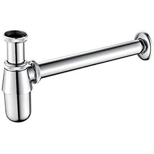 Ibergrif M20505 Bottle Trap 1 1/4, P-Trap, Bathroom Sink Tap Waste Pipe Round Chrome Adjustable Height & Outlet, with 210mm Extension Tube, Chrome Brass Ibergrif M20505 Bottle Trap 1 1/4, P-Trap, Bathroom Sink Tap Waste Pipe Round Chrome Adjustable Height & Outlet, with 210mm Extension Tube, Chrome Brass