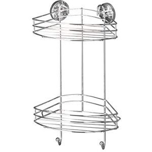WENKO 20885100 Vacuum-Loc® 2-Tier corner rack fixing without drilling, Steel, 23 x 43 x 21 cm, Chrome WENKO 20885100 Vacuum-Loc® 2-Tier corner rack fixing without drilling, Steel, 23 x 43 x 21 cm, Chrome