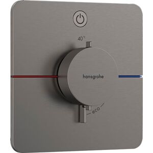 Hansgrohe ShowerSelect Comfort Q - thermostat conceiled, bathroom tap with safety stop at 40 °C, thermostat for showers and bath tubs, shower mixer for 1 function, brushed black chrome, 15581340