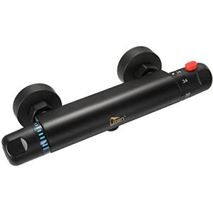 Uten Thermostatic Shower Mixer, Wall Mounted Shower Mixer Valve Anti Scald Tap, Hot & Cold Water Mixer Intelligent Constant Temperature Black Uten Thermostatic Shower Mixer, Wall Mounted Shower Mixer Valve Anti Scald Tap, Hot & Cold Water Mixer Intelligent Constant Temperature Black