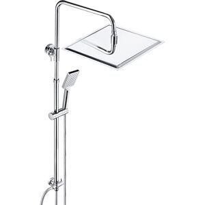 JOHO Shower set, shower stand set, shower system with shower head made of rust-proof stainless steel, 30 x 30 cm, square, chrome JOHO Shower set, shower stand set, shower system with shower head made of rust-proof stainless steel, 30 x 30 cm, square, chrome