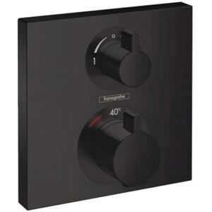 Hansgrohe 15714670 Ecostat Square Flush-Mounted Thermostat for 2 Consumers Matte Black, 1.00 Hansgrohe 15714670 Ecostat Square Flush-Mounted Thermostat for 2 Consumers Matte Black, 1.00