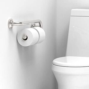 AquaChase Grab Bar with Integrated Toilet Paper Holder for 2 Mega Rolls (Kitchen Paper Towel Holder or Bathroom Towel Bar), 16in Stud Mount, 250lbs Weight Support, Rustproof, Brushed Nickel, Right AquaChase Grab Bar with Integrated Toilet Paper Holder for 2 Mega Rolls (Kitchen Paper Towel Holder or Bathroom Towel Bar), 16in Stud Mount, 250lbs Weight Support, Rustproof, Brushed Nickel, Right