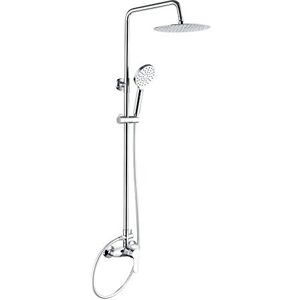 GRIFEMA COLUMNAS-G7004 Exposed Single-Lever Shower Mixer Tap System with Diverter and Kit, 1/2 Inch Hose Pipe, Chrome GRIFEMA COLUMNAS-G7004 Exposed Single-Lever Shower Mixer Tap System with Diverter and Kit, 1/2 Inch Hose Pipe, Chrome