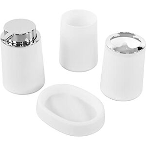 Verdant Touch Bathroom Supplies Bathroom Set Multifunction Simple Practical Feel Comfortable Stainless Steel Bathroom AccessoriesWhite