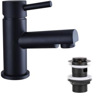 VeeBath Delta Mono Basin Mixer – Matt Black Finish, G1/2" Inlet, Single Lever, Rounded Edge Deck Mounted, Modern Design Sink Taps, Bathroom and Basin Tap VeeBath Delta Mono Basin Mixer – Matt Black Finish, G1/2" Inlet, Single Lever, Rounded Edge Deck Mounted, Modern Design Sink Taps, Bathroom and Basin Tap