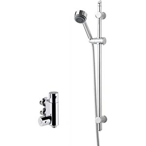 nuie SBR76BV1 Shower Bundle Modern Bathroom Vertical Thermostatic Bar Valve and Round Slide Rail Kit with Single Function Handset, Chrome nuie SBR76BV1 Shower Bundle Modern Bathroom Vertical Thermostatic Bar Valve and Round Slide Rail Kit with Single Function Handset, Chrome