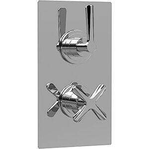 nuie CLL3210 Aztec Twin Concealed Thermostatic Shower Valve-1 Outlet, 215mm, Chrome nuie CLL3210 Aztec Twin Concealed Thermostatic Shower Valve-1 Outlet, 215mm, Chrome
