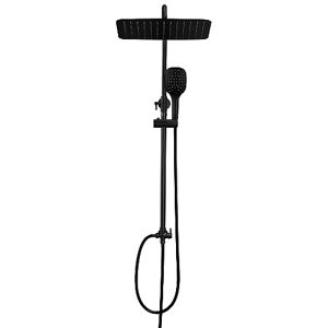 JOHO Shower Set Kit in 304 Stainless Steel Shower Riser Rail with Shower Bar Shower Holder Bracket Adjustable Height Bathroom Shower Hand in SUS and Shower Head Black 30x30cm. JOHO Shower Set Kit in 304 Stainless Steel Shower Riser Rail with Shower Bar Shower Holder Bracket Adjustable Height Bathroom Shower Hand in SUS and Shower Head Black 30x30cm.