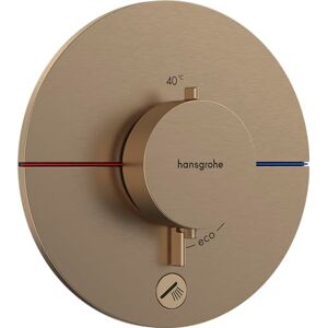 Hansgrohe ShowerSelect Comfort S - thermostat conceiled, bathroom tap with safety stop at 40 °C, thermostat round for showers and bath tubs, shower mixer for 1 function, brushed bronze, 15562140