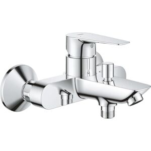 Grohe Start Edge Wall Mounted Exposed Bath Mixer Tap (Metal Lever, 35 mm Ceramic Cartridge, Water Saving Adjustable Flow Rate Limiter, Eco-Override-Stop, Scalding Protection), Chrome, 24198001 Grohe Start Edge Wall Mounted Exposed Bath Mixer Tap (Metal Lever, 35 mm Ceramic Cartridge, Water Saving Adjustable Flow Rate Limiter, Eco-Override-Stop, Scalding Protection), Chrome, 24198001