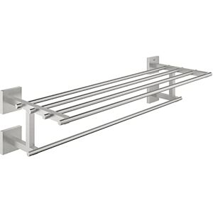 Grohe Start Cube Multi Towel Rack – Bathroom Wall Mounted Towel Shelf and Rail (Metal, Concealed Fastening, Including Screws and Dowels), Size 60 cm, Stainless Steel, 41099DC0 Grohe Start Cube Multi Towel Rack – Bathroom Wall Mounted Towel Shelf and Rail (Metal, Concealed Fastening, Including Screws and Dowels), Size 60 cm, Stainless Steel, 41099DC0