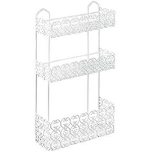 Metaltex Florenz Rectangular Bathroom Shelf, 3-Tier- White Metaltex Florenz Rectangular Bathroom Shelf, 3-Tier- White