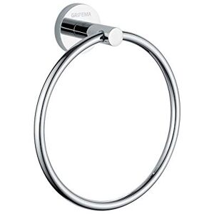 GRIFEMA IBIZA-G30104 Wall Mounted Round Towel Ring for Bathroom, Chrome GRIFEMA IBIZA-G30104 Wall Mounted Round Towel Ring for Bathroom, Chrome