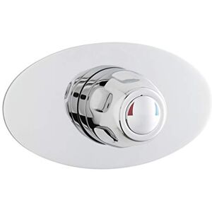 nuie VSQ3 Commercial ǀ Modern Bathroom Concealed Sequential Thermostatic Shower Valve with Round Handle, 110mm x 200mm, Chrome, Silver nuie VSQ3 Commercial ǀ Modern Bathroom Concealed Sequential Thermostatic Shower Valve with Round Handle, 110mm x 200mm, Chrome, Silver