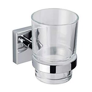 Croydex QM441841 Flexi-Fix Chester Tumbler & Holder, 96 x 68 x 106mm, Chrome/Clear Croydex QM441841 Flexi-Fix Chester Tumbler & Holder, 96 x 68 x 106mm, Chrome/Clear