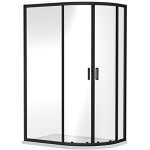 nuie SQU108BP Rene Modern Bathroom Reversible 6mm Toughened Safety Glass Offset Quadrant Shower Enclosure, 1000mm x 800mm, Satin Black nuie SQU108BP Rene Modern Bathroom Reversible 6mm Toughened Safety Glass Offset Quadrant Shower Enclosure, 1000mm x 800mm, Satin Black