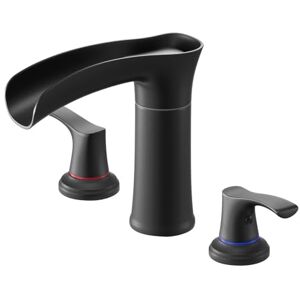 VEVOR Roman Tub Faucet, 3 Hole Waterfall Bathtub Faucet, Zinc Alloy Bath Tubs Faucets Set with 2 Handles, Roman Tub Faucets Deck Mount for Pet Washing, Adult Bathing, Matte Black, Temperature Control VEVOR Roman Tub Faucet, 3 Hole Waterfall Bathtub Faucet, Zinc Alloy Bath Tubs Faucets Set with 2 Handles, Roman Tub Faucets Deck Mount for Pet Washing, Adult Bathing, Matte Black, Temperature Control