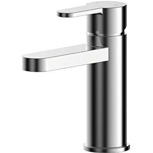 nuie ARV305 Arvan Modern Bathroom Round Mono Basin Mixer Tap with Lever Handle and Push Button Waste, 160mm, Chrome nuie ARV305 Arvan Modern Bathroom Round Mono Basin Mixer Tap with Lever Handle and Push Button Waste, 160mm, Chrome