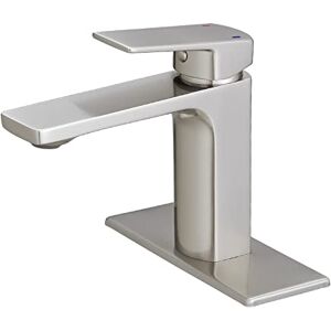 VOTON Bathroom Sink Faucet Brushed Nickel Bathroom Faucet Single Handle Faucet for Bathroom Sink, Rv Lavatory Vessel Faucet Basin Mixer Tap with Deck Plate VOTON Bathroom Sink Faucet Brushed Nickel Bathroom Faucet Single Handle Faucet for Bathroom Sink, Rv Lavatory Vessel Faucet Basin Mixer Tap with Deck Plate