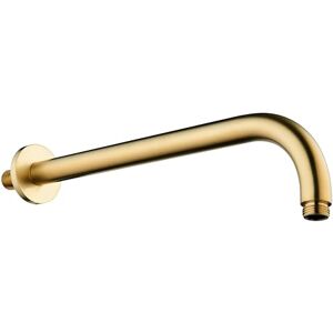 Keenware KSA-028 Round Overhead 345mm Brass Shower Head Wall Outlet Arm: Brushed Brass Keenware KSA-028 Round Overhead 345mm Brass Shower Head Wall Outlet Arm: Brushed Brass