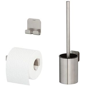 Tiger Colar Toilet accessories set Toilet brush and holder Toilet roll holder with shelf Towel hook – Brushed stainless steel Tiger Colar Toilet accessories set Toilet brush and holder Toilet roll holder with shelf Towel hook – Brushed stainless steel