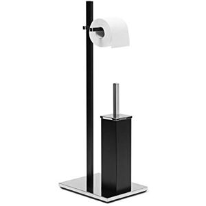 Relaxdays Chromed Steel Toilet Butler, approx 73 x 21.5 x 27.5 cm, Square Toilet Free-Standing Butler, Modern with Toilet Roll Holder and Toilet Brush in Hygenic Plastic Holder, Black Relaxdays Chromed Steel Toilet Butler, approx 73 x 21.5 x 27.5 cm, Square Toilet Free-Standing Butler, Modern with Toilet Roll Holder and Toilet Brush in Hygenic Plastic Holder, Black