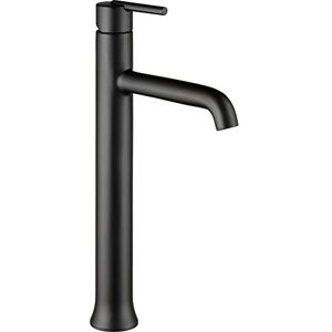 DELTA Faucet Trinsic Vessel Sink Faucet, Single Hole Bathroom Faucet, Single Handle Bathroom Sink Faucet Black, Waterfall Faucet, Diamond Seal Technology, Matte Black 759-BL-DST DELTA Faucet Trinsic Vessel Sink Faucet, Single Hole Bathroom Faucet, Single Handle Bathroom Sink Faucet Black, Waterfall Faucet, Diamond Seal Technology, Matte Black 759-BL-DST