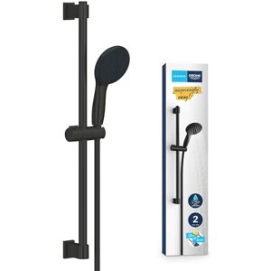 Grohe Vitalio Start 110 QuickFix Shower Set (Round 11 cm Hand Shower 2 Sprays: Rain & Jet, Shower Hose 1.75m, Shower Rail 60cm, Water Saving, Easy to Fit with QuickGlue), Matt Black, 279482431 Grohe Vitalio Start 110 QuickFix Shower Set (Round 11 cm Hand Shower 2 Sprays: Rain & Jet, Shower Hose 1.75m, Shower Rail 60cm, Water Saving, Easy to Fit with QuickGlue), Matt Black, 279482431