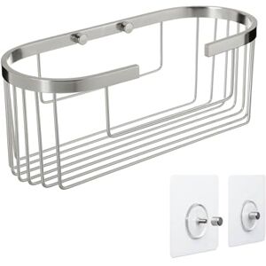 TATAY Shower Shelf No Drill Oval Includes Mounting System (Quick Fix) Holds up to 5 kg 100% Stainless Aluminium Shower Caddy for Bathroom Storage – 12 x 11.5 x 30 cm – Chrome TATAY Shower Shelf No Drill Oval Includes Mounting System (Quick Fix) Holds up to 5 kg 100% Stainless Aluminium Shower Caddy for Bathroom Storage – 12 x 11.5 x 30 cm – Chrome