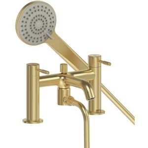 Bristan Molida Bath Shower Mixer with Easy Clean Handset, Deck Mounted, Brushed Brass Finish Bristan Molida Bath Shower Mixer with Easy Clean Handset, Deck Mounted, Brushed Brass Finish