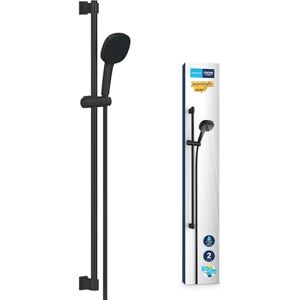 Grohe Vitalio Comfort 110 QuickFix Shower Set (Square 11 cm Hand Shower 2 Sprays: Rain & Jet, Shower Hose 1.75 m, Rail 90 cm, Water Saving, Easy to Fit with QuickGlue), Matt Black, 269302431 Grohe Vitalio Comfort 110 QuickFix Shower Set (Square 11 cm Hand Shower 2 Sprays: Rain & Jet, Shower Hose 1.75 m, Rail 90 cm, Water Saving, Easy to Fit with QuickGlue), Matt Black, 269302431